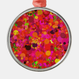 Rot grünes Gold und rosa Punkte Dekorative Ornamen Silbernes Ornament