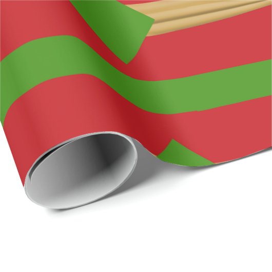 Rot-grünes Gold verfärbt Weihnachten Geschenkpapier (Rolleneckpunkt)