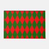 Rot-grünes Harlekin-Karo-Design  Fußmatte (Vorderseite)