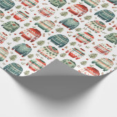 Rot-grünes, hässliches Pullover Weihnachtspapier Geschenkpapier (Ecke)
