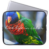 Rot grünes Lorikeet Bird Foto Live Life Laptopschutzhülle (Vorderseite)