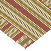 Rot-grünes Ockergelbes Streifen-Muster Kurzer Tischläufer (Ecke)