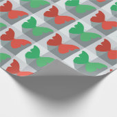Rot-Grünes Schmetterlingsmuster Geschenkpapier (Ecke)