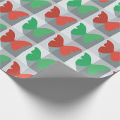Rot-Grünes Schmetterlingsmuster Geschenkpapier
