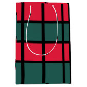 Rot-grünes schwarz-kariertes Streifenmuster Mittlere Geschenktüte (Vorderseite)