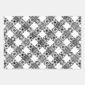 Rot-grünes Schwarz-Weiß-Muster Geschenkpapier Set (Vorderseite 3)