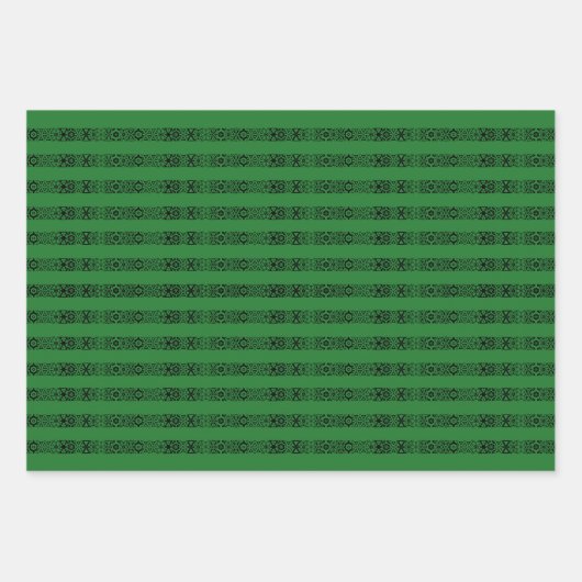 Rot-grünes Schwarz-Weiß-Muster Geschenkpapier Set (Vorderseite 2)