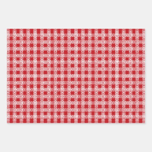 Rot-grünes Schwarz-Weiß-Muster Geschenkpapier Set (Vorderseite)