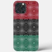 Rot-grünes schwarzes Tribal Diamonds African Patte Case-Mate iPhone Hülle (Rückseite)