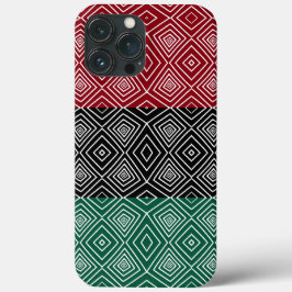 Rot-grünes schwarzes Tribal Diamonds African Patte Case-Mate iPhone Hülle