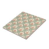 Rot-grünes Vintage-Damaskus-Muster Fliese (Seite)