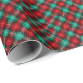 Rot-grünes Weihnachtskaromuster Geschenkpapier (Rolleneckpunkt)