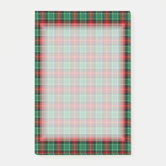 Rot-grünes Weihnachtskaromuster Post-it Klebezettel (Vorderseite)