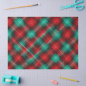 Rot-grünes Weihnachtskaromuster Seidenpapier (Basteln)