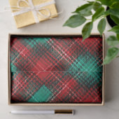 Rot-grünes Weihnachtskaromuster Seidenpapier (Geschenk)