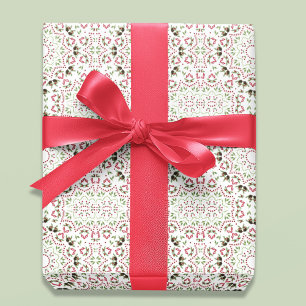 Rot-grünes Weihnachtsmuster Geschenkpapier