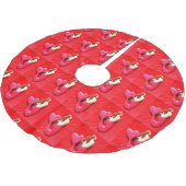 rot-haarige Meerjungfrauschönheiten Polyester Weihnachtsbaumdecke (Schrägansicht)