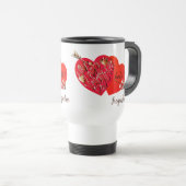 Rot "Habe einen glücklichen Valentinstag" Herz und Reisebecher (VorderseiteRechts)