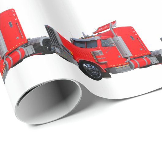 Rot halb Tracter Anhänger Geschenkpapier (Rolleneckpunkt)