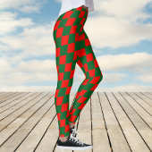 Rot-Harlequin-Karo-Muster Leggings