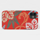Rot-Hawaiianischer Kimono: Vintager Blumen Case-Mate iPhone Hülle (Rückseite (Horizontal))