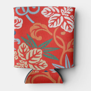 Rot-Hawaiianischer Kimono: Vintager Blumen Dosenkühler