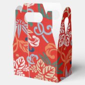 Rot-Hawaiianischer Kimono: Vintager Blumen Geschenkschachtel (Geöffnet)