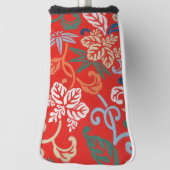 Rot-Hawaiianischer Kimono: Vintager Blumen Golf Headcover (Rotieren 90)