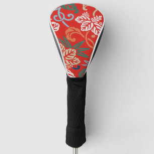 Rot-Hawaiianischer Kimono: Vintager Blumen Golf Headcover