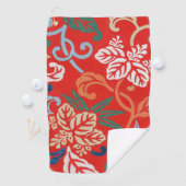 Rot-Hawaiianischer Kimono: Vintager Blumen Golfhandtuch (Insitu)