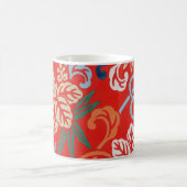 Rot-Hawaiianischer Kimono: Vintager Blumen Kaffeetasse (Mittel)