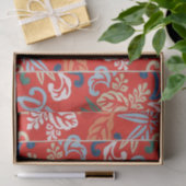 Rot-Hawaiianischer Kimono: Vintager Blumen Seidenpapier (Geschenk)