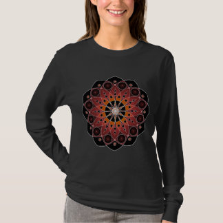 Rot-heilige Herz-Blüte mit Stern-Explosions-Mitte T-Shirt
