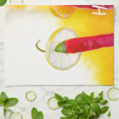 Rot, heiß, der Chili Geschirrtuch (Gefaltet)