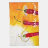 Rot, heiß, der Chili Geschirrtuch (Vertikal)