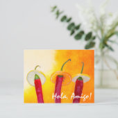 Rot, heiß, der Chili Postkarte (Stehend Vorderseite)