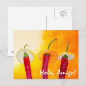 Rot, heiß, der Chili Postkarte (Vorne/Hinten)