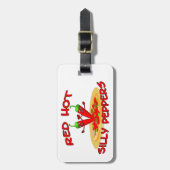 Rot - heiße alberne Paprikaschoten Gepäckanhänger (Vorderseite vertikal)