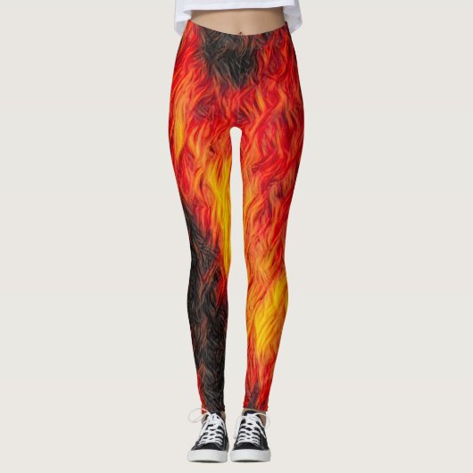 Rot - heiße Feuer-Leggings Leggings (Vorderseite)