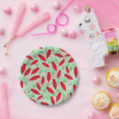 Rot - heißer Chili-Pfeffer-dekoratives Muster Pappteller (Party)