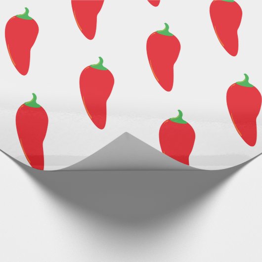 Rot - heißer Chili-Pfeffer Geschenkpapier (Ecke)