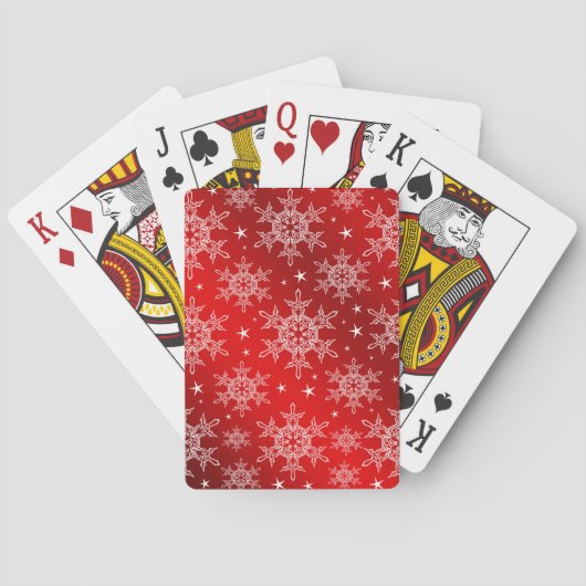 Rot, hell, Stern, Stoff, Ziergegend, modern, Texti Spielkarten (Rückseite)