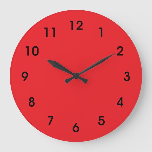 Rot, hellrot, einfarbig große wanduhr (Vorderseite)