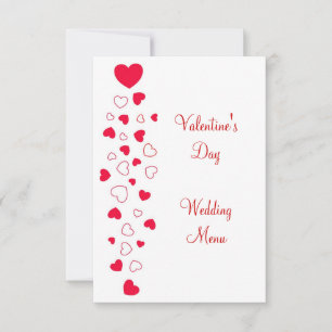 Rot-Herz-Design Valentinstag Hochzeitsmenü Einladung
