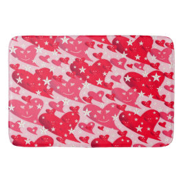 Rot, Herz, Herz, Lachen, Stern, Lächeln, Rosa, Lie Badematte