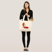 Rot-High-Heels Jumbo Stoffbeutel (Vorderseite (Model))
