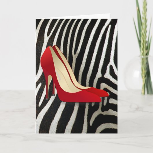 Rot-High-Heels Karte (Vorderseite)