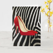 Rot-High-Heels Karte (Gelbe Blume)