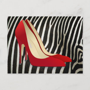 Rot-High-Heels Postkarte