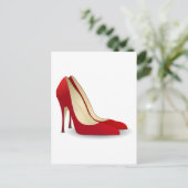 Rot-High-Heels Postkarte (Stehend Vorderseite)